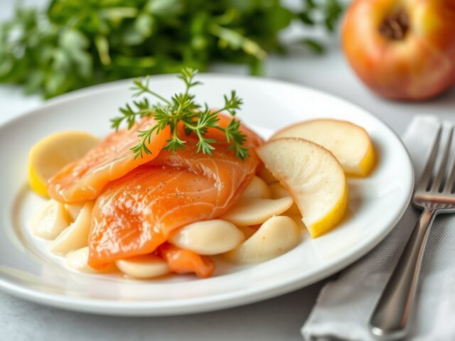 Waldorfsla met zalm