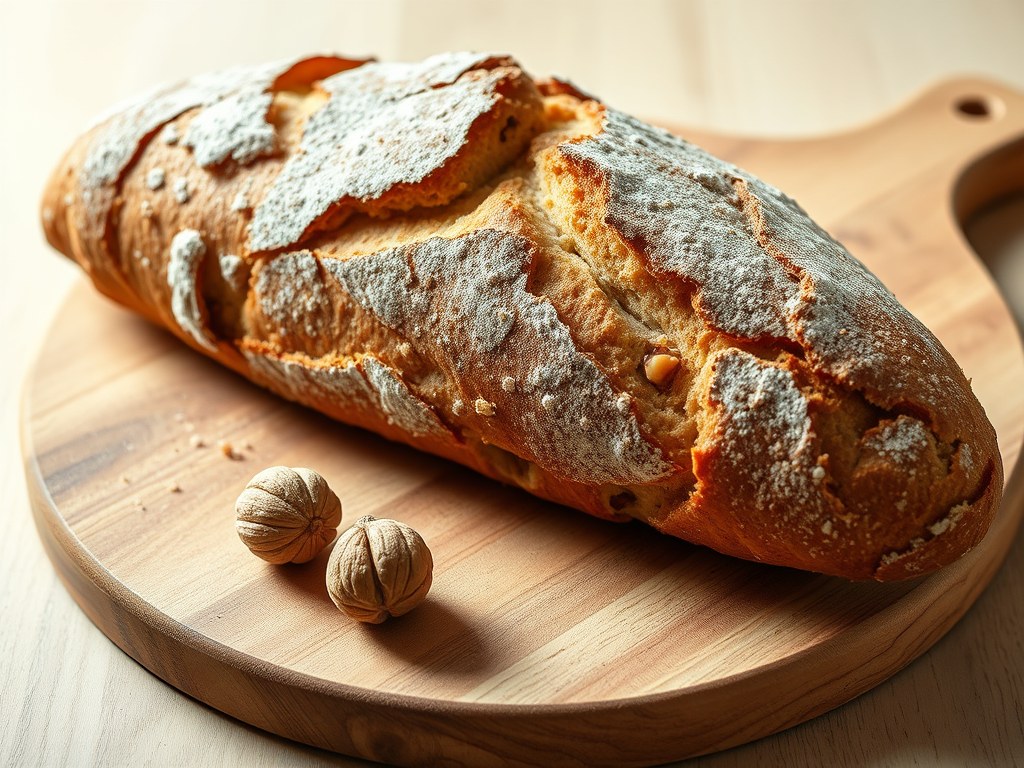 Walnoten stokbrood, AI-gegenereerde illustratie