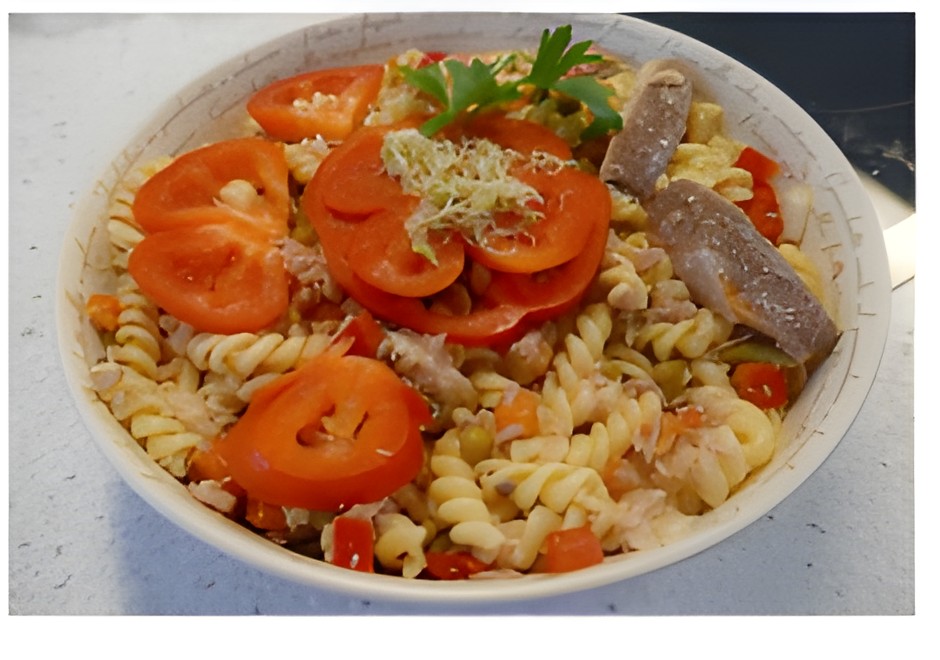 Warm Weer Pastasalade met Tonijn en Sardientjes.