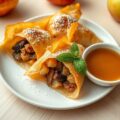 Warme appelpakketjes met appelsaus