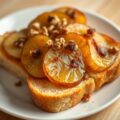 Warme brioche met gebakken appel en peer