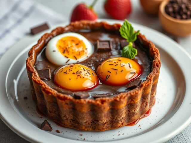 Warme Chocoladetaart — AI-gegenereerde illustratie