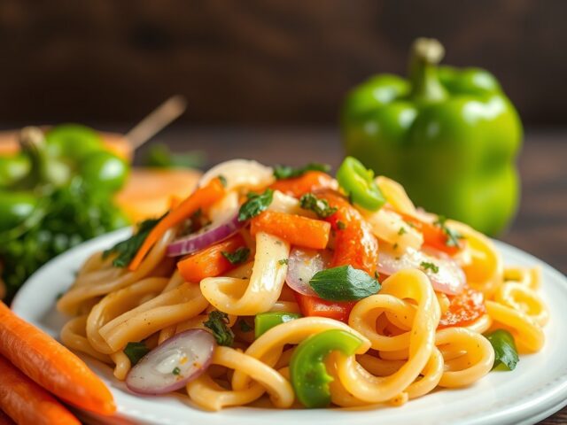 Warme pastasalade