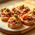 Warme pastrami zuurkool crostini