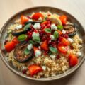 Warme salade met geroosterde aubergine