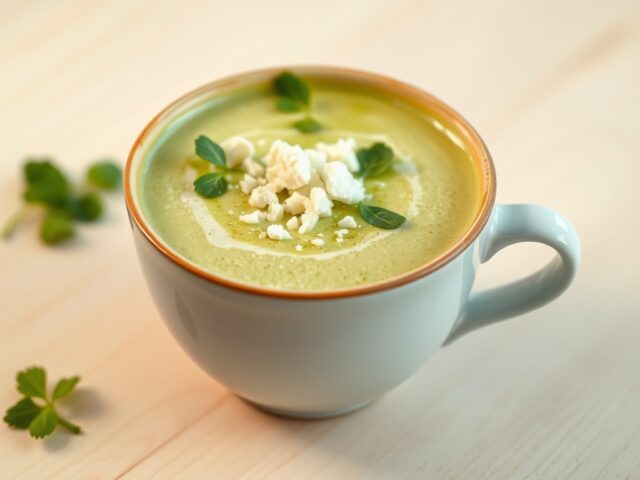 Waterkerscappuccino met geitenkaas