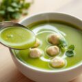 Waterkerssoep met kip limoenballetjes
