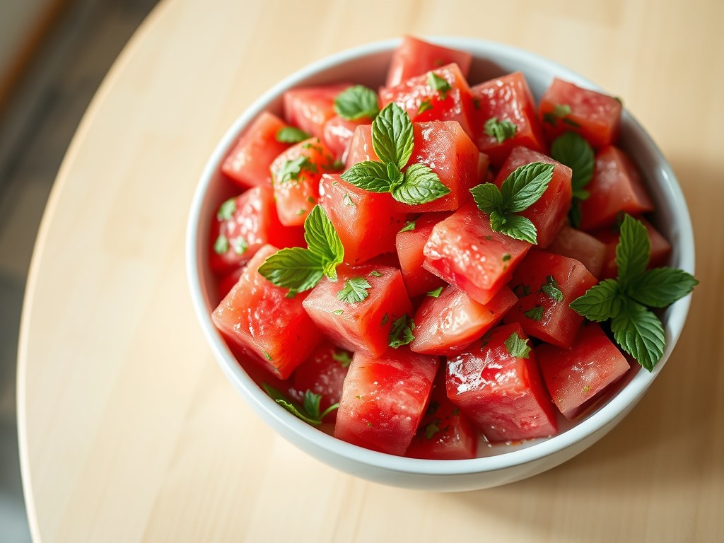 Watermeloen Salade, AI-gegenereerde illustratie