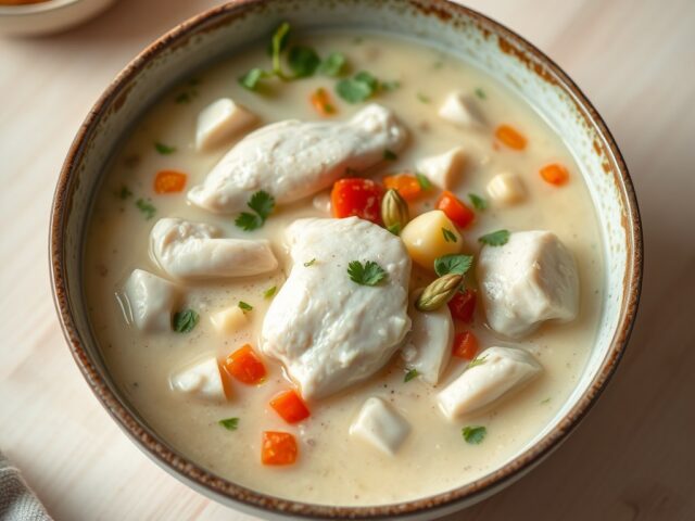 Waterzooi van kipfilet met Mechelse asperges en kervel
