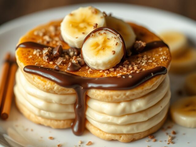 Wentelteefjes met banaan en chocolade — AI-gegenereerde illustratie