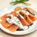 Wieringer schapenyoghurt gemarineerde zalm, gevuld
