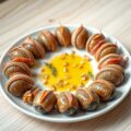 Wijngaardslakken met walnoten en parmaham en kruidebotersaus