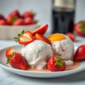 Wijnijs met aardbeien