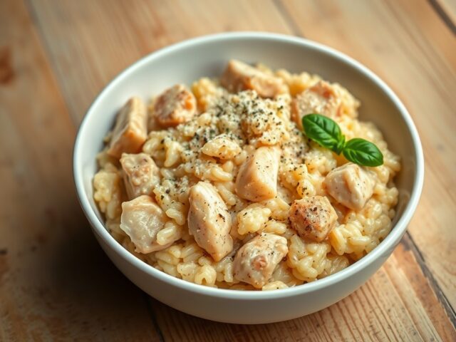 Wijnrisotto met kip