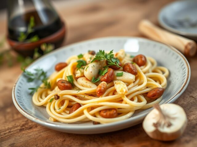 Wildzwijn medaillons met gesuikerde knoflook, parp