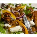 WINTER – SALADE met champignons, spekjes en geitenkaas.