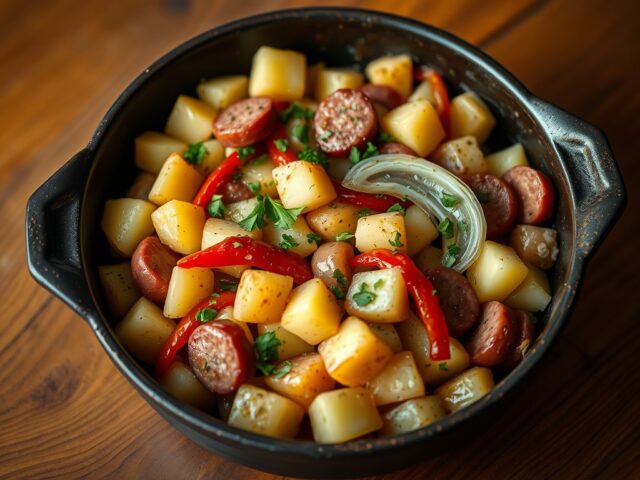 Winterse aardappelschotel met prei