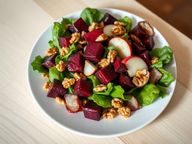 Winterse salade met bietjes en walnoten
