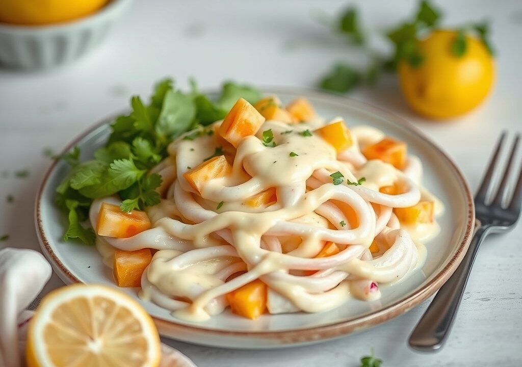 Witlofsalade met mandarijnmayonaise — AI-gegenereerde illustratie