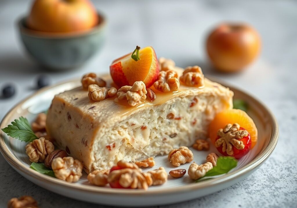 Witlofsla met fruit en walnoten, AI-gegenereerde illustratie