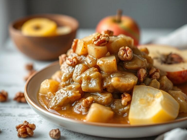 Witlofstampot met appel en walnoten