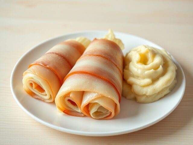 Witloof rolletjes met mosterdpuree