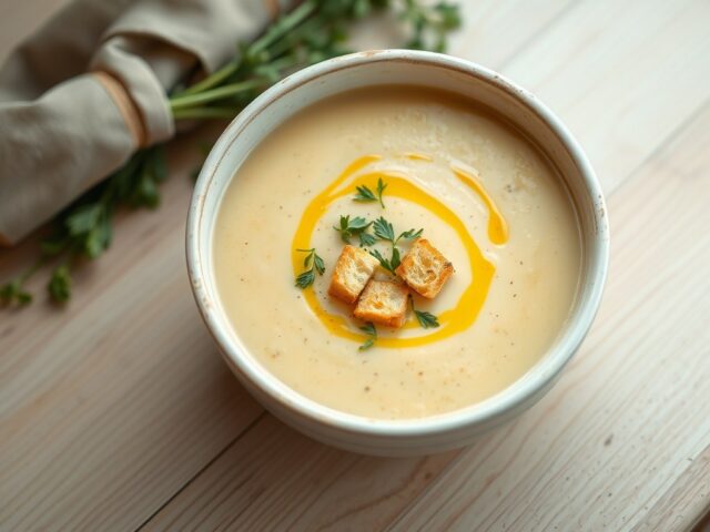 Witloofsoep met croutons