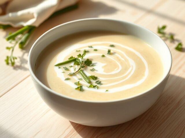 Witloofvelouté met boontjes