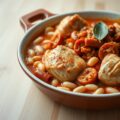 Witte Bonen Casserole met Kip en Chorizo