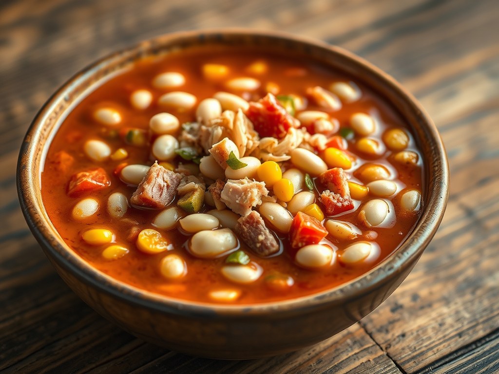 Witte Bonen Chili uit de Pressure Cooker, AI-gegenereerde illustratie