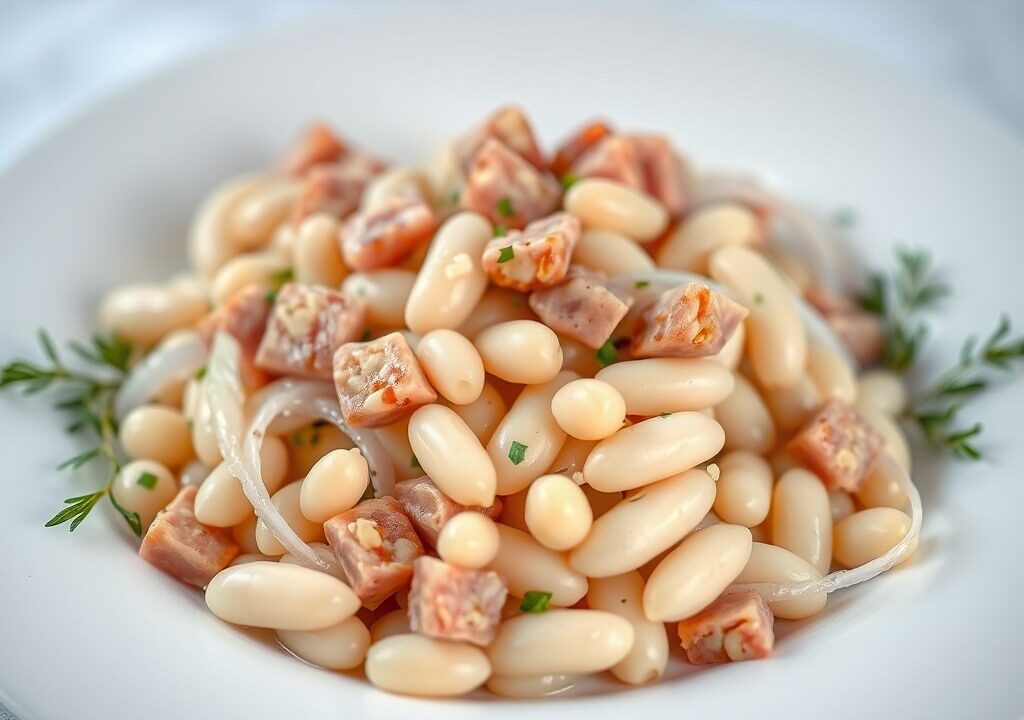Witte bonensalade, AI-gegenereerde illustratie