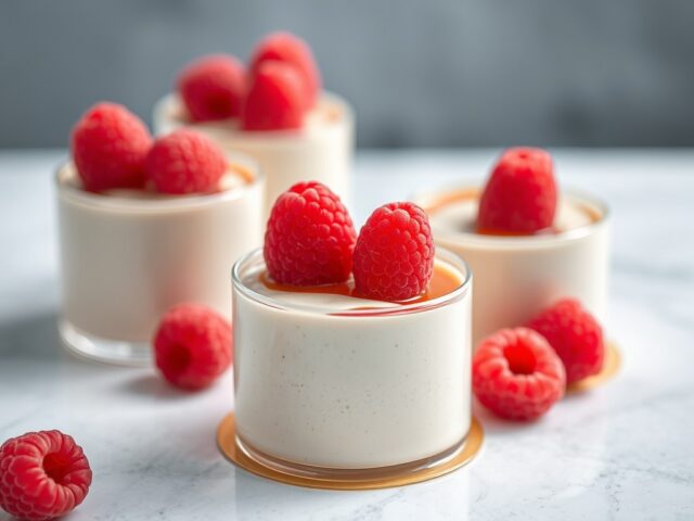 Witte-chocolademousse met frambozen