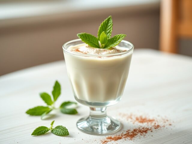 Witte chocolademousse met munt