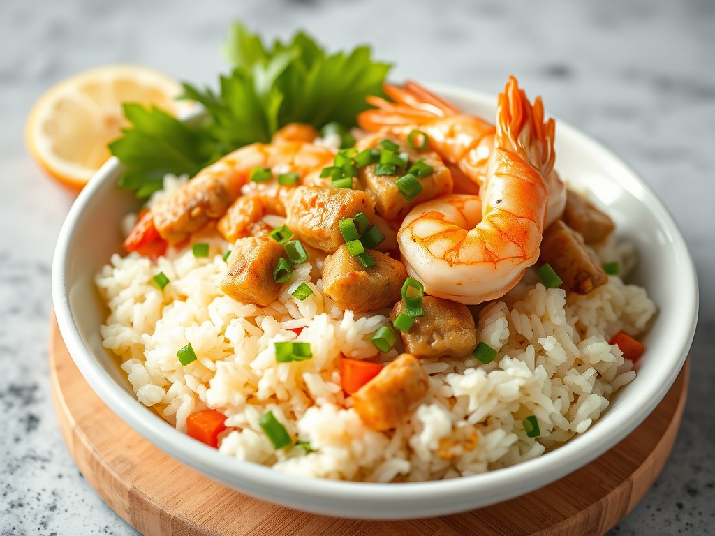 witte nasigoreng, AI-gegenereerde illustratie