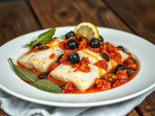 Witvis met pittige tomatensaus