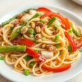 Wok-asperges met pasta