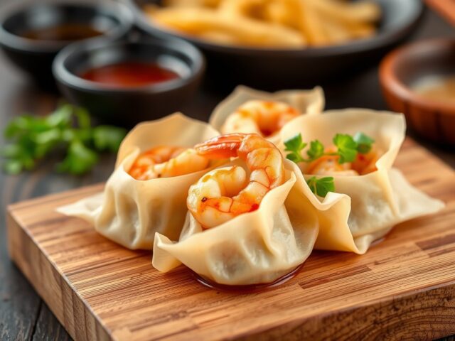 Wontons met garnalen