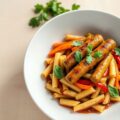 Worst met gegrilde paprika’s en rucolla