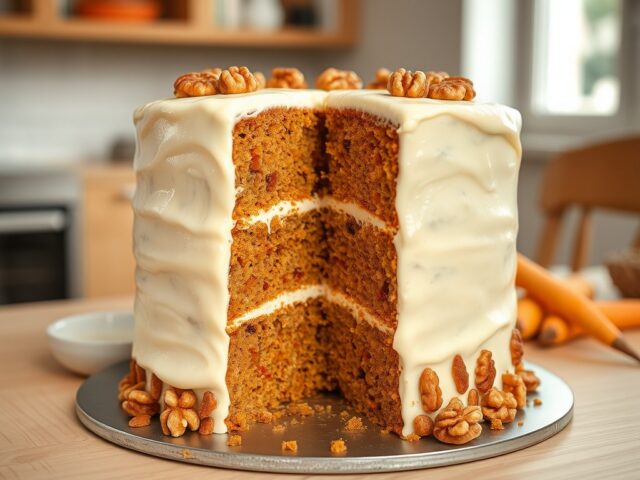 Wortelcake met glazuur