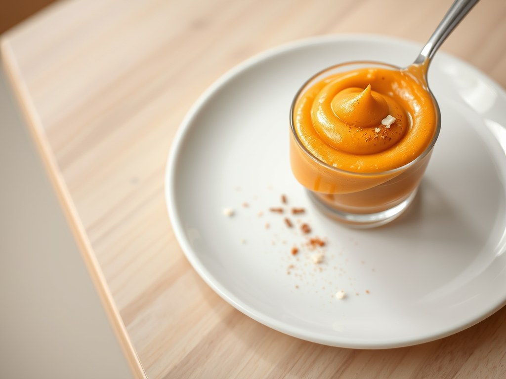 Wortelmousse met roquefort, AI-gegenereerde illustratie