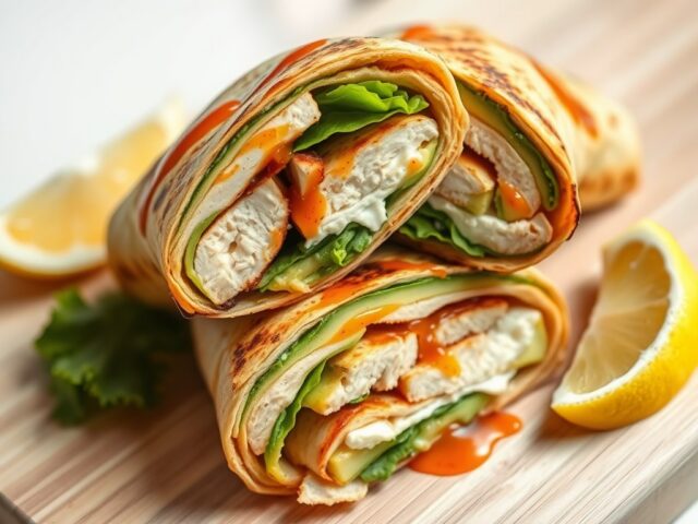 Wrap gerookte kip met avocado