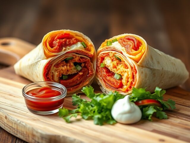 Wrap met Chorizo en geraspte kaas