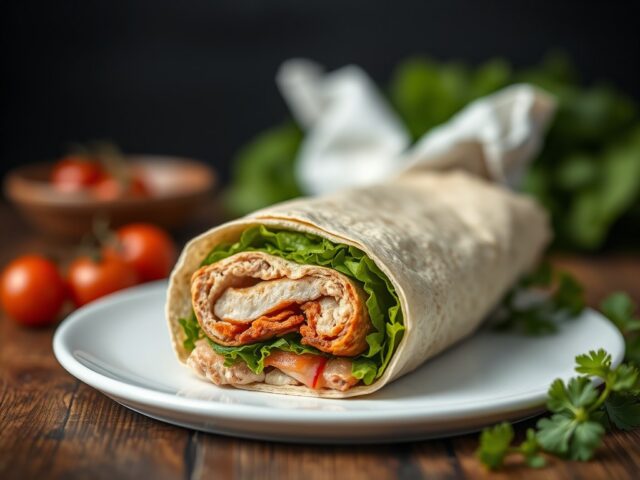 Wrap met filet americain — AI-gegenereerde illustratie