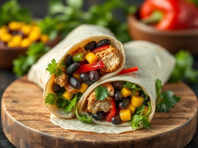 Wrap met Kip en Zwarte Bonen