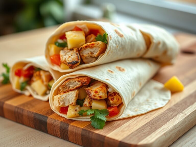 Wrap met Kip, Salsa en Ananas