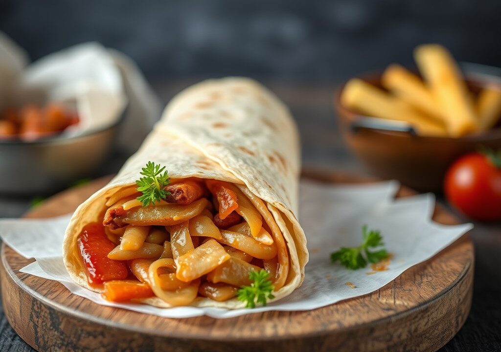 Wrap met rivierkreeft, AI-gegenereerde illustratie