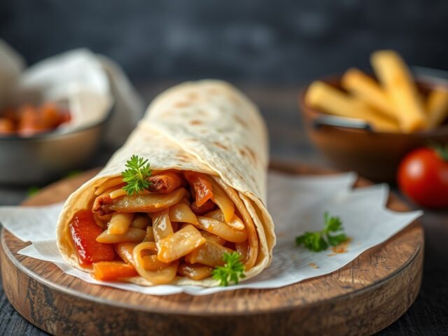 Wrap met rivierkreeft — AI-gegenereerde illustratie