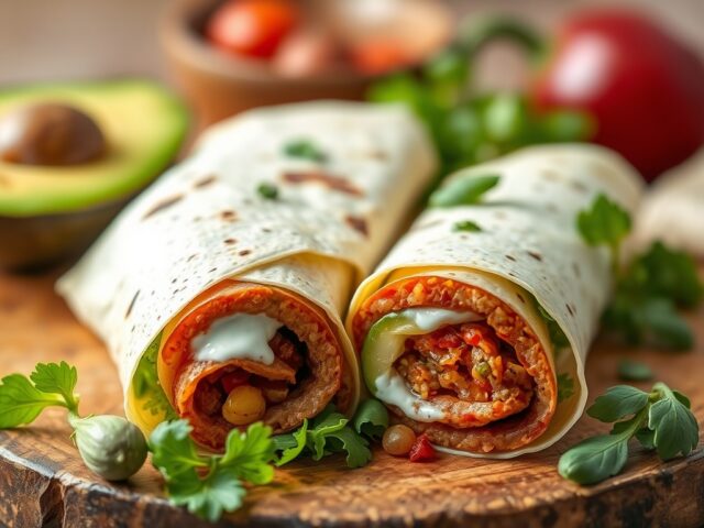 Wrap met shoarma en zure room