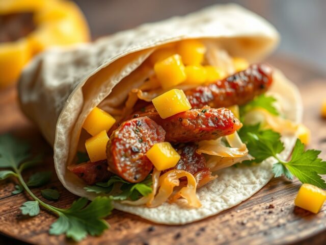 Wrap met Zuurkool en Mango
