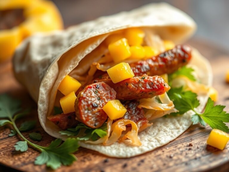 Wrap met Zuurkool en Mango